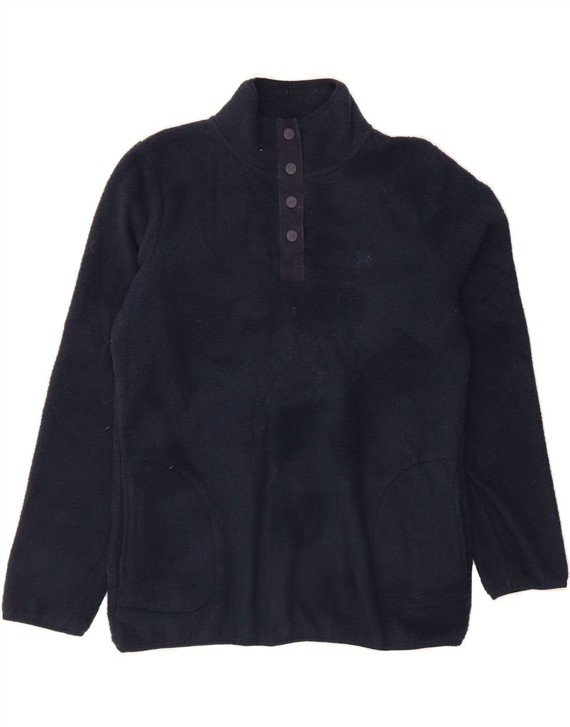 CREW CLOTHING Womens Button Neck Fleece Jumper UK 12 Medium  Navy Blue Vintage Crew Clothing and Second-Hand Crew Clothing from Messina Hembry 