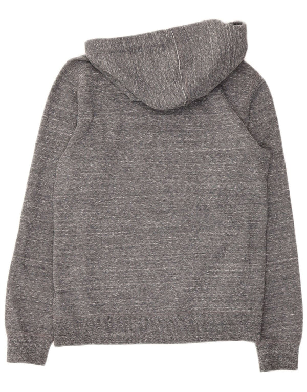 Champion Womens Graphic Hoodie Jumper UK 12 Medium Grey Flecked Polyester