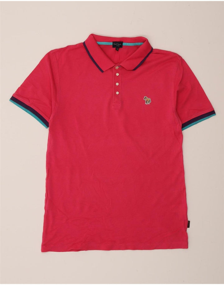 Paul Smith Mens Polo Shirt Medium Pink Cotton