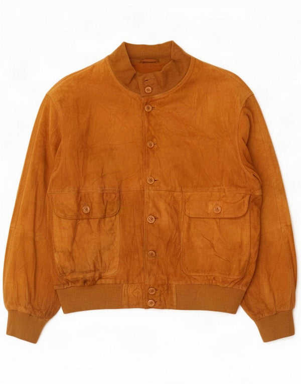 Zarro Mens Suede Bomber Jacket UK 38 Medium Brown