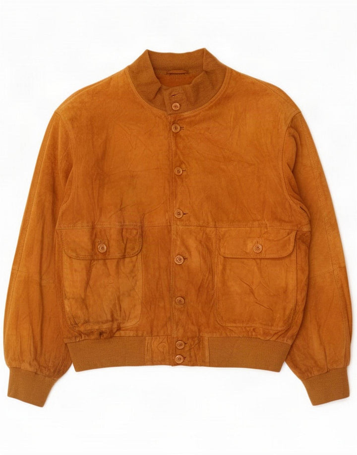 Zarro Mens Suede Bomber Jacket UK 38 Medium Brown