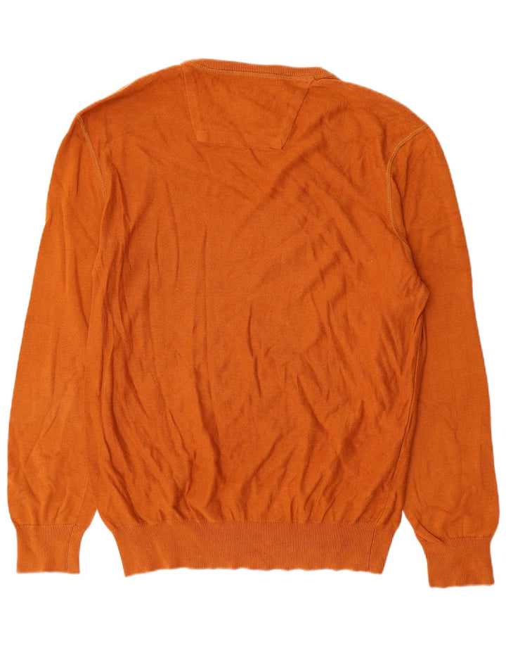 Timberland Mens Regular Fit Crew Neck Jumper Sweater Large Orange Cotton