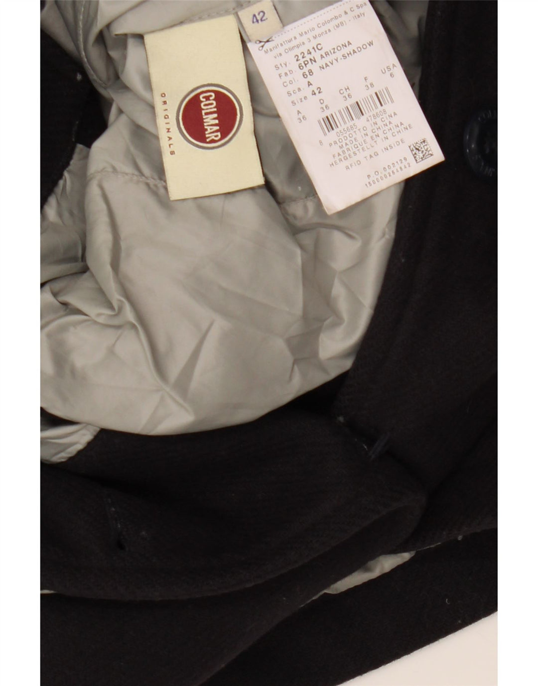 COLMAR Womens Overcoat IT 42 Small Navy Blue Wool