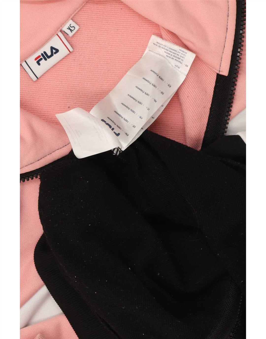 Fila Womens Graphic Tracksuit Top Jacket UK 6 XS Multicoloured Colourblock