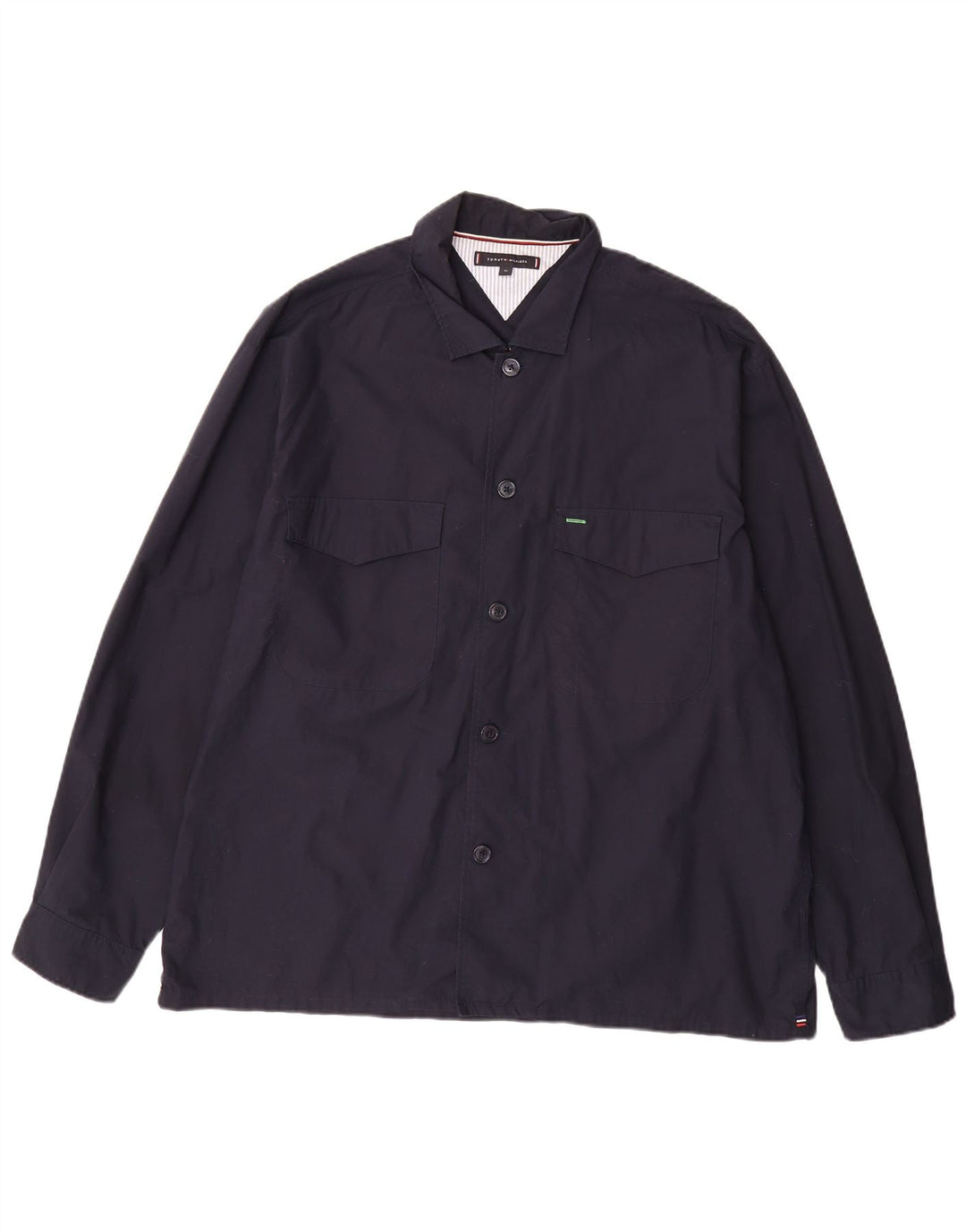 TOMMY HILFIGER Mens Shirt XL Navy Blue Cotton