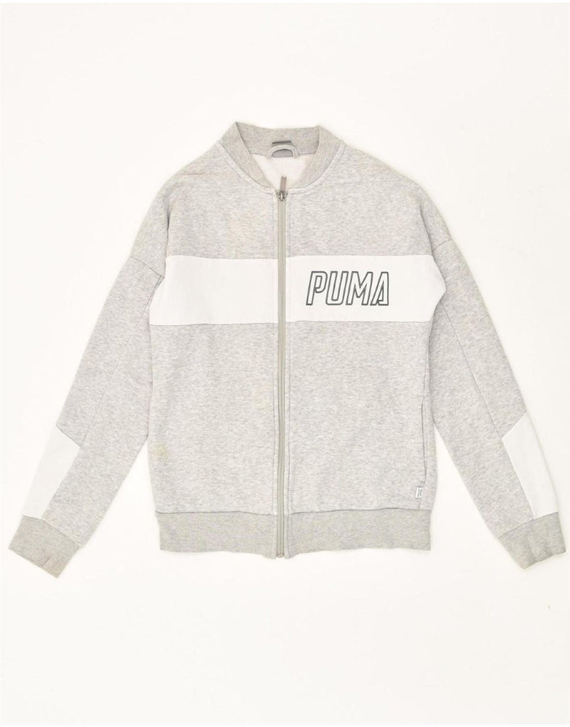 PUMA Womens Graphic Tracksuit Top Jacket UK 10 Small Grey Colourblock Vintage Puma and Second-Hand Puma from Messina Hembry 