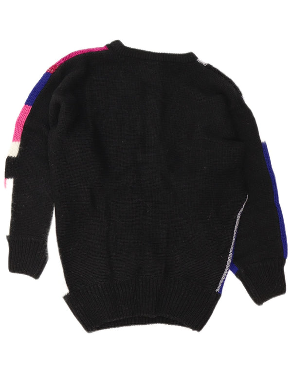 VINTAGE Womens Boat Neck Jumper Sweater UK 8/10 Small Multicoloured