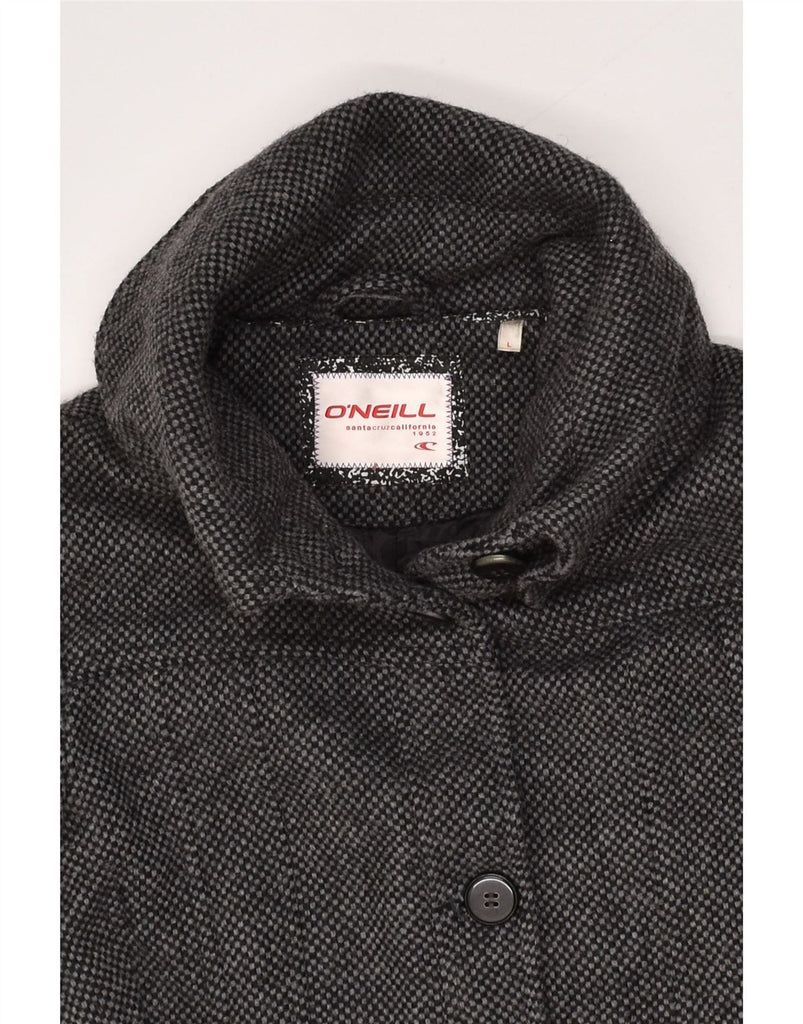 O'NEILL Womens Overcoat UK 16 Large Grey Wool Vintage O'Neill and Second-Hand O'Neill from Messina Hembry 