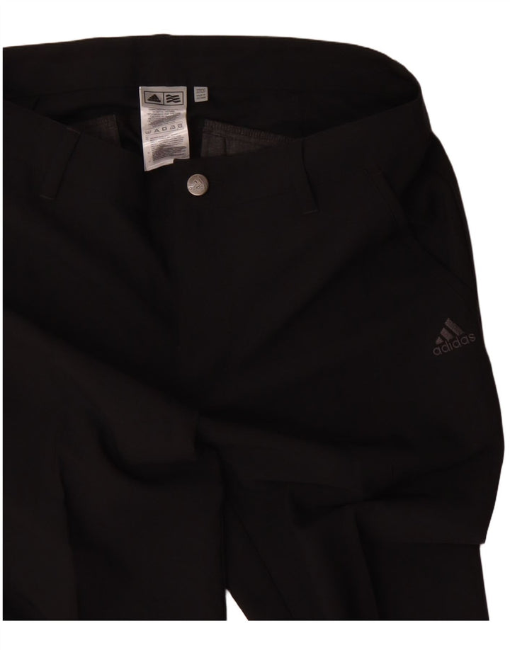 Adidas Mens Slim Chino Trousers W32 L30 Black Polyester