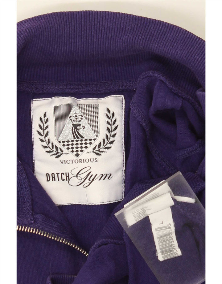 Datch Mens Graphic Tracksuit Top Jacket Large Purple Cotton
