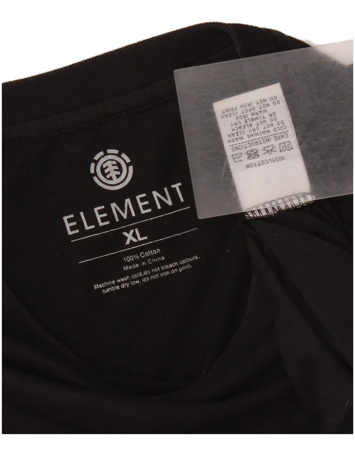 Element Mens Graphic T-Shirt Top XL Black Cotton