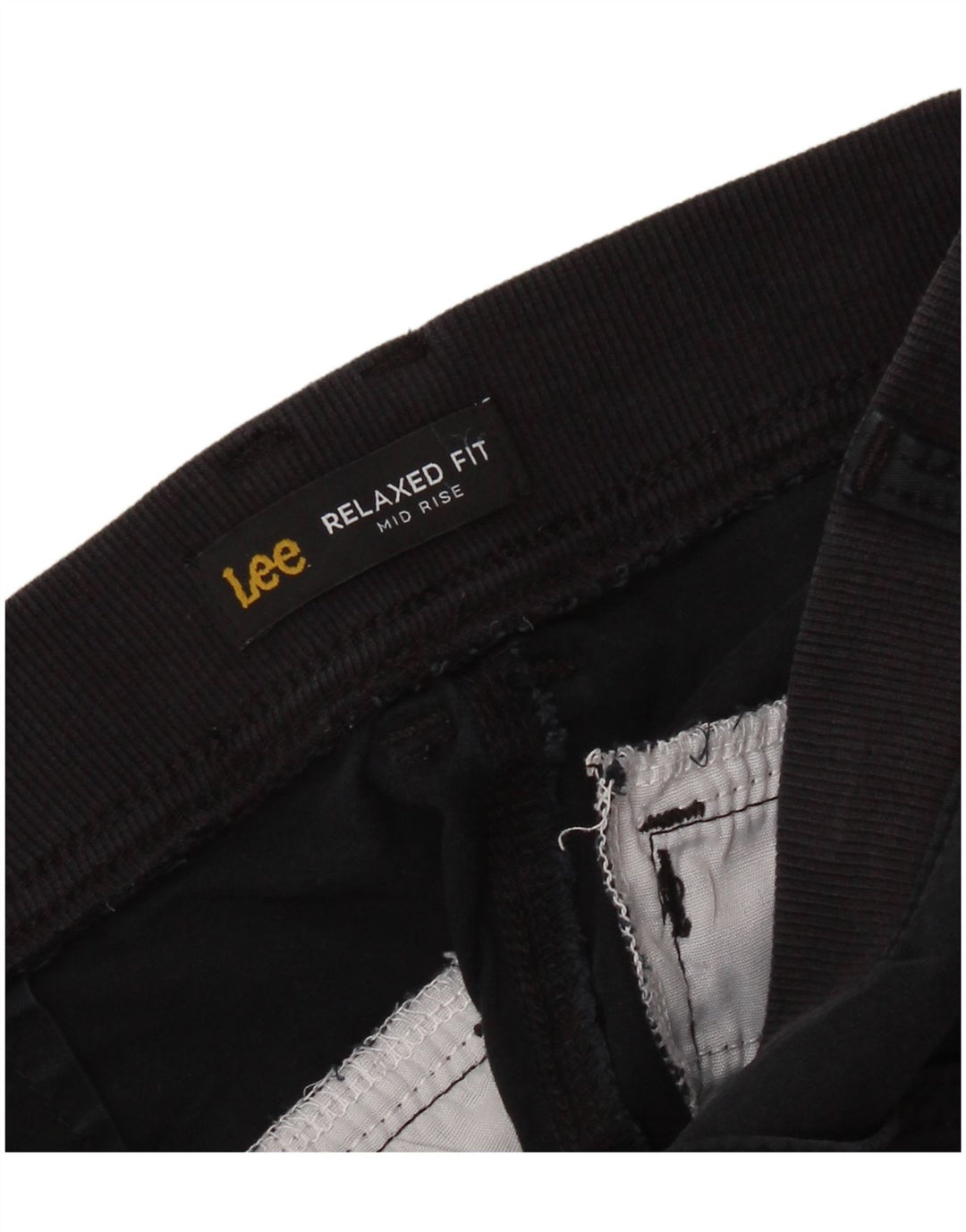 LEE Womens Mid Rise Relaxed Fit Cargo Shorts W34 Large Black