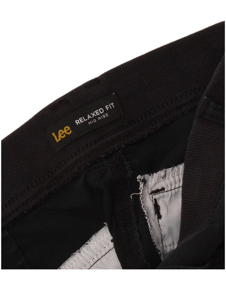 LEE Womens Mid Rise Relaxed Fit Cargo Shorts W34 Large Black