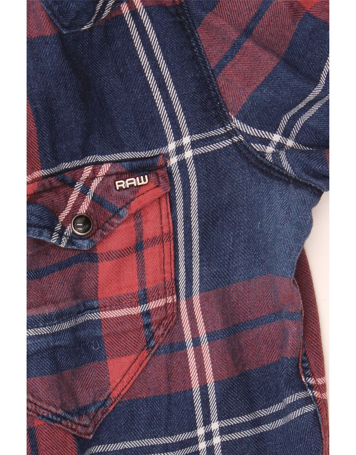 G-Star Mens Flannel Shirt XS Multicoloured Plaid Cotton