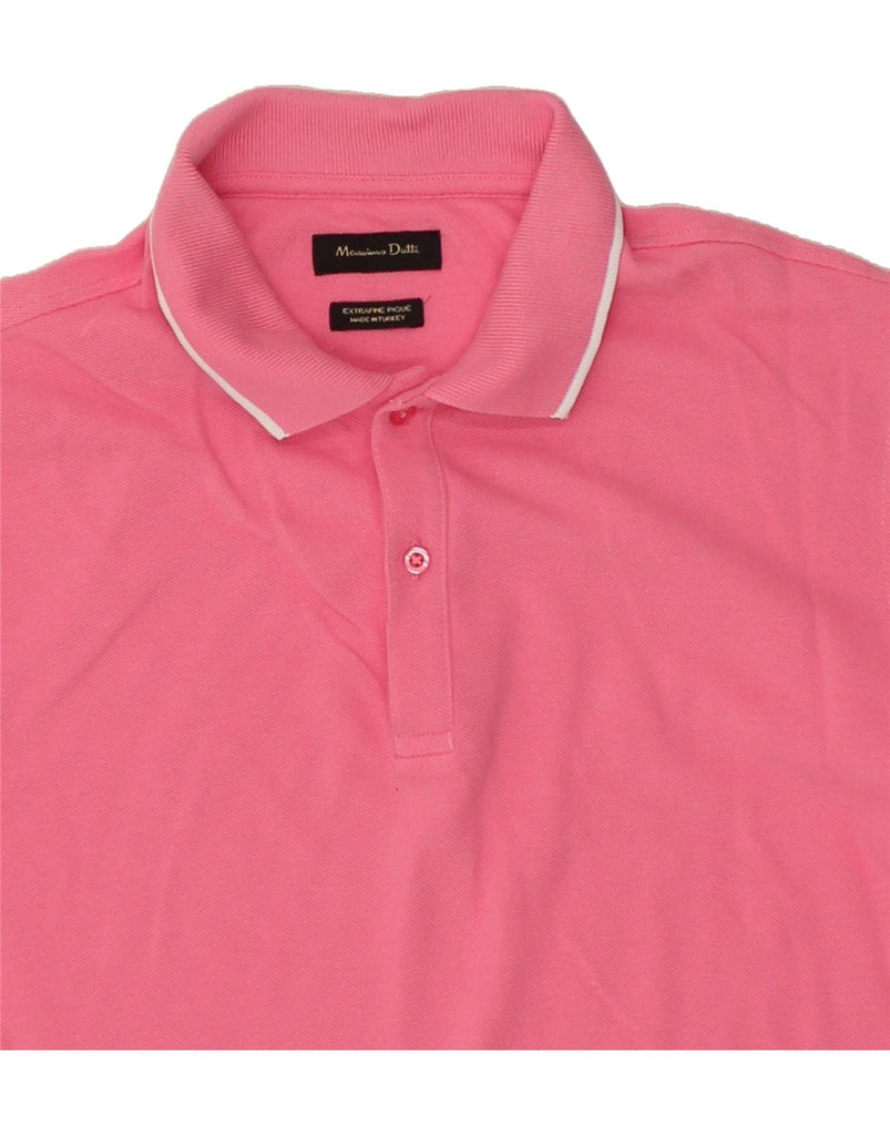 MASSIMO DUTTI Mens Polo Shirt Medium Pink Cotton | Vintage Massimo Dutti | Thrift | Second-Hand Massimo Dutti | Used Clothing | Messina Hembry 