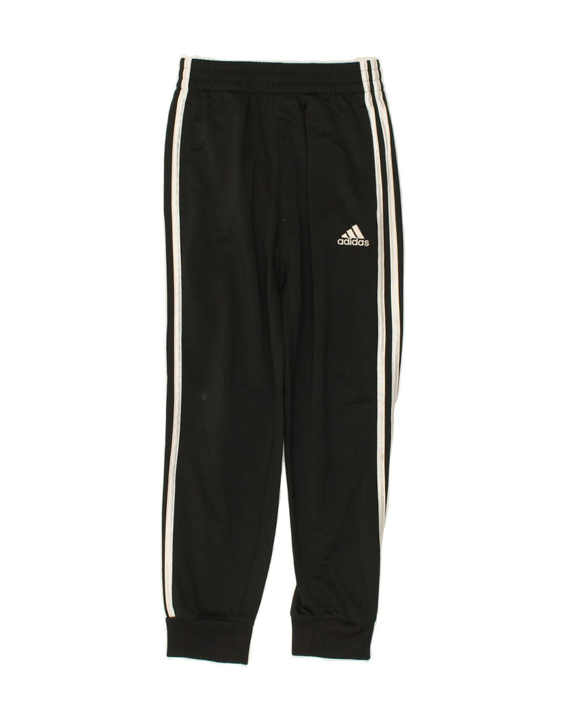 ADIDAS Boys Tracksuit Trousers 7-8 Years Black Polyester | Vintage Adidas | Thrift | Second-Hand Adidas | Used Clothing | Messina Hembry 