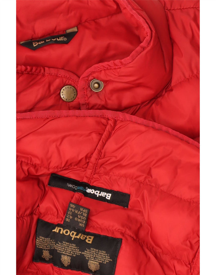 Barbour Womens Padded Jacket UK 16 Large Red