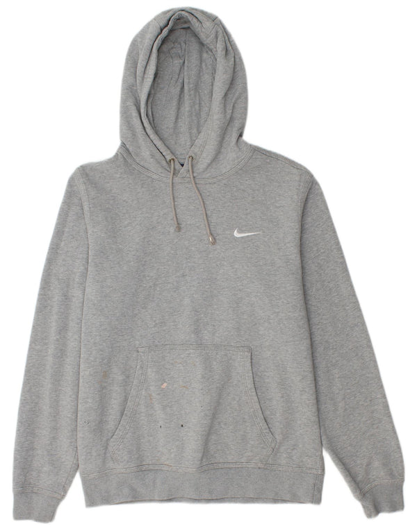 Nike Mens Hoodie Jumper Medium Grey Flecked Cotton