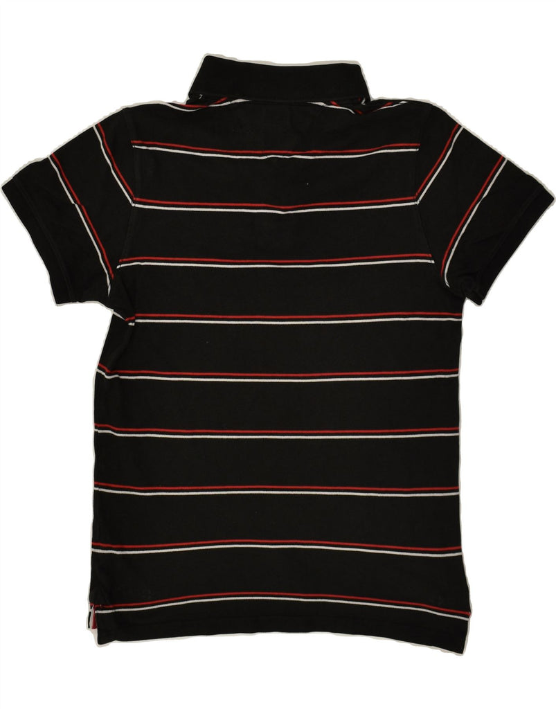 TOMMY HILFIGER Mens Slim Polo Shirt Large Black Striped Cotton | Vintage Tommy Hilfiger | Thrift | Second-Hand Tommy Hilfiger | Used Clothing | Messina Hembry 