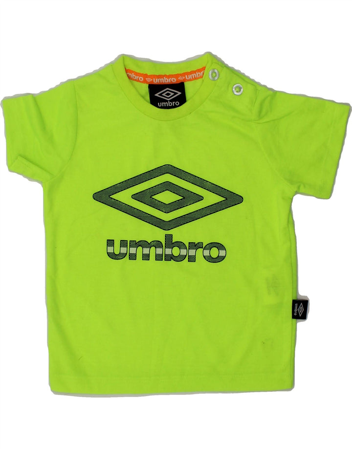 UMBRO Baby Boys Graphic T-Shirt Top 3-6 Months Green Polyester Vintage Umbro and Second-Hand Umbro from Messina Hembry 