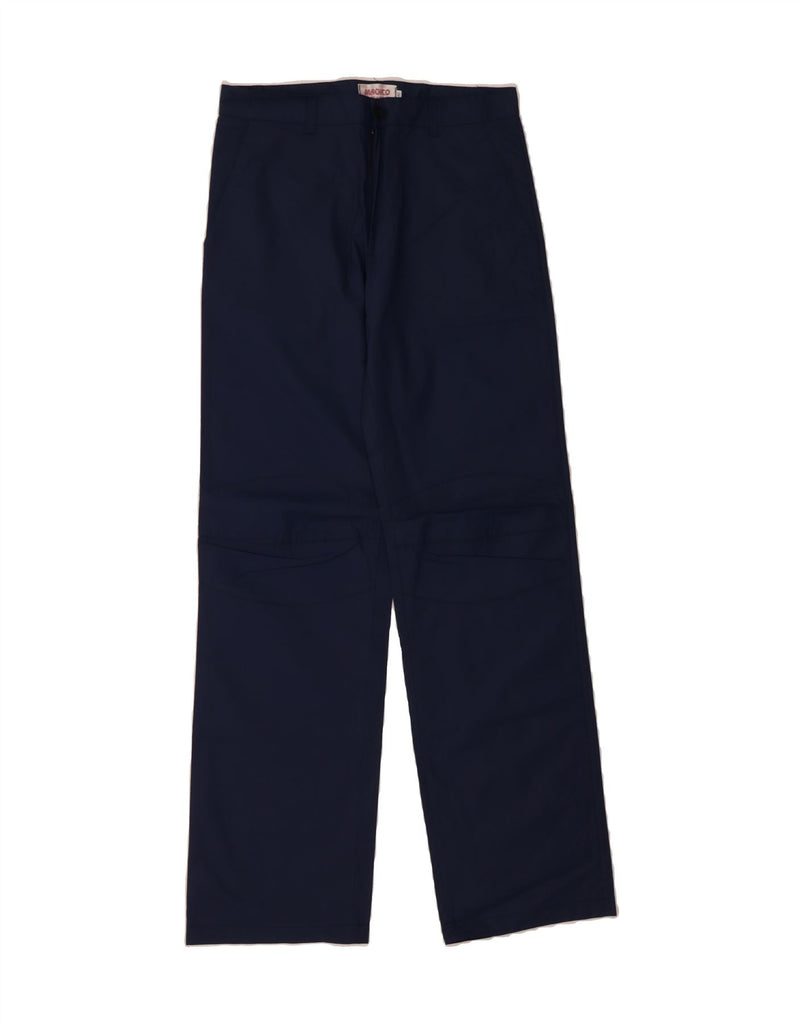 VINTAGE Womens Straight Casual Trousers IT 42 Medium W30 L33 Navy Blue Vintage Vintage and Second-Hand Vintage from Messina Hembry 