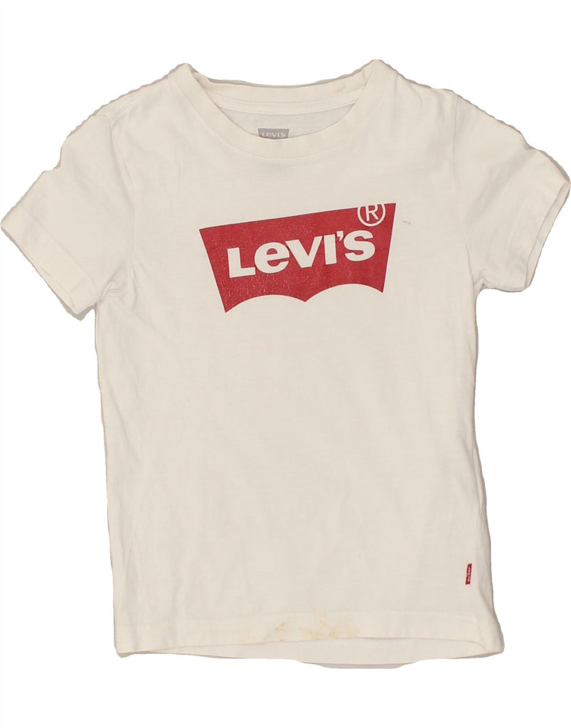 LEVI'S Boys Graphic T-Shirt Top 5-6 Years White Cotton | Vintage Levi's | Thrift | Second-Hand Levi's | Used Clothing | Messina Hembry 