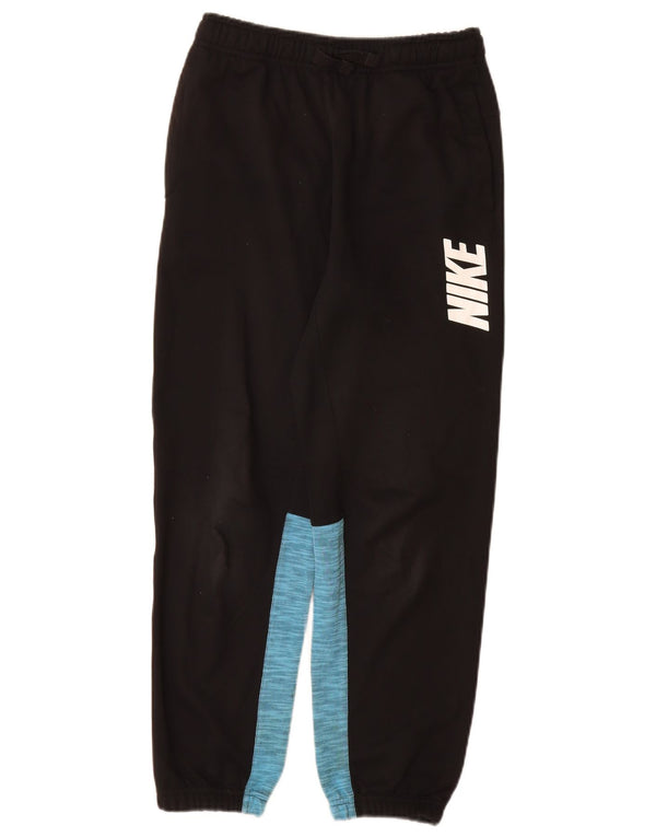 Nike Boys Tracksuit Trousers Joggers 12-13 Years Large Black Colourblock