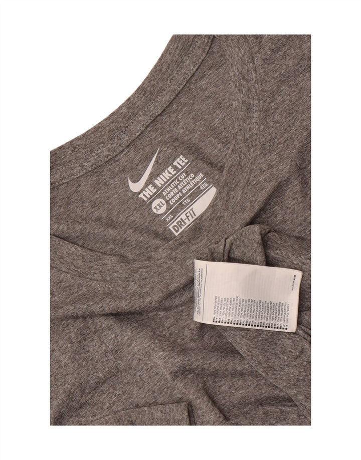 Nike Mens Dri Fit Graphic T-Shirt Top 2XL Grey Polyester