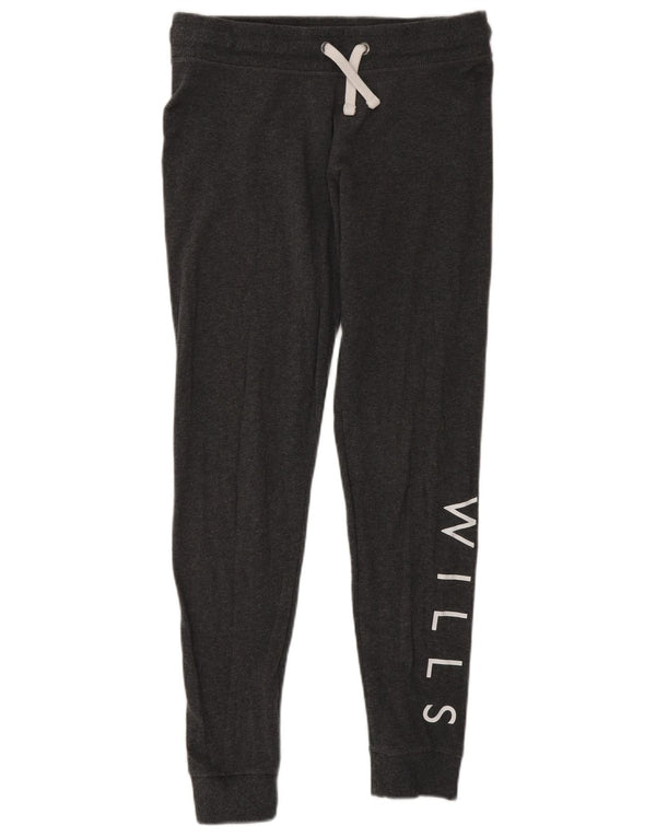 Jack Wills Womens Graphic Tracksuit Trousers Joggers UK 10 Small Grey