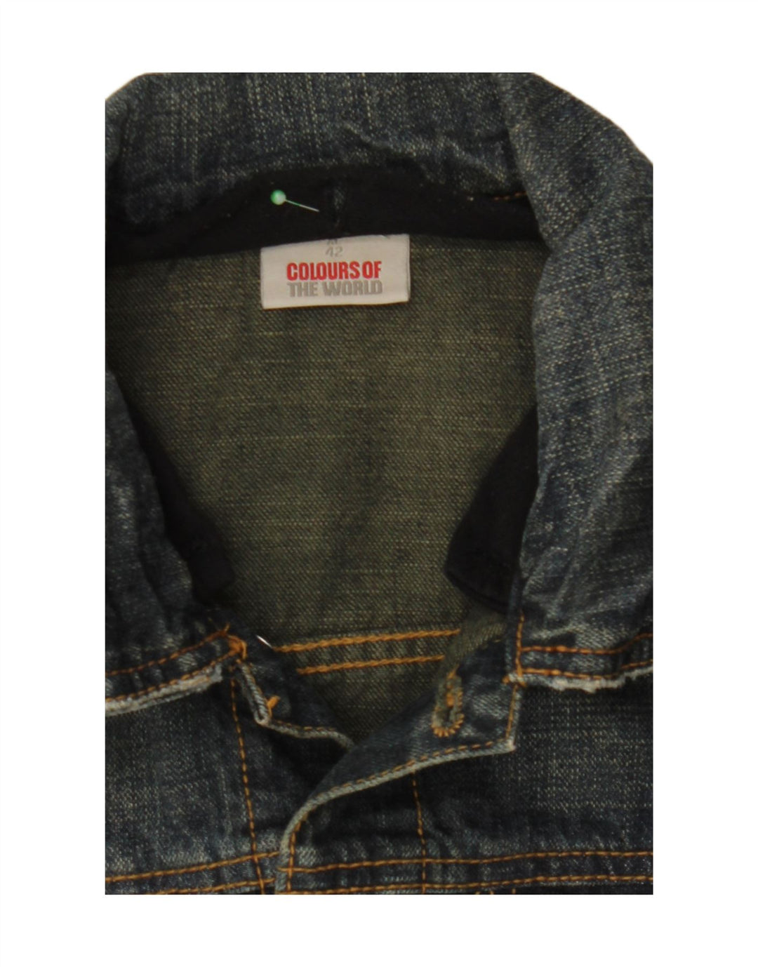 COLOURS OF THE WORLD Womens Denim Jacket IT 42 Medium Navy Blue Vintage Colours Of The World and Second-Hand Colours Of The World from Messina Hembry 
