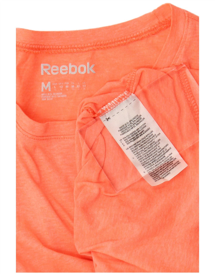 REEBOK Womens T-Shirt Top UK 12 Medium  Orange Flecked Polyester