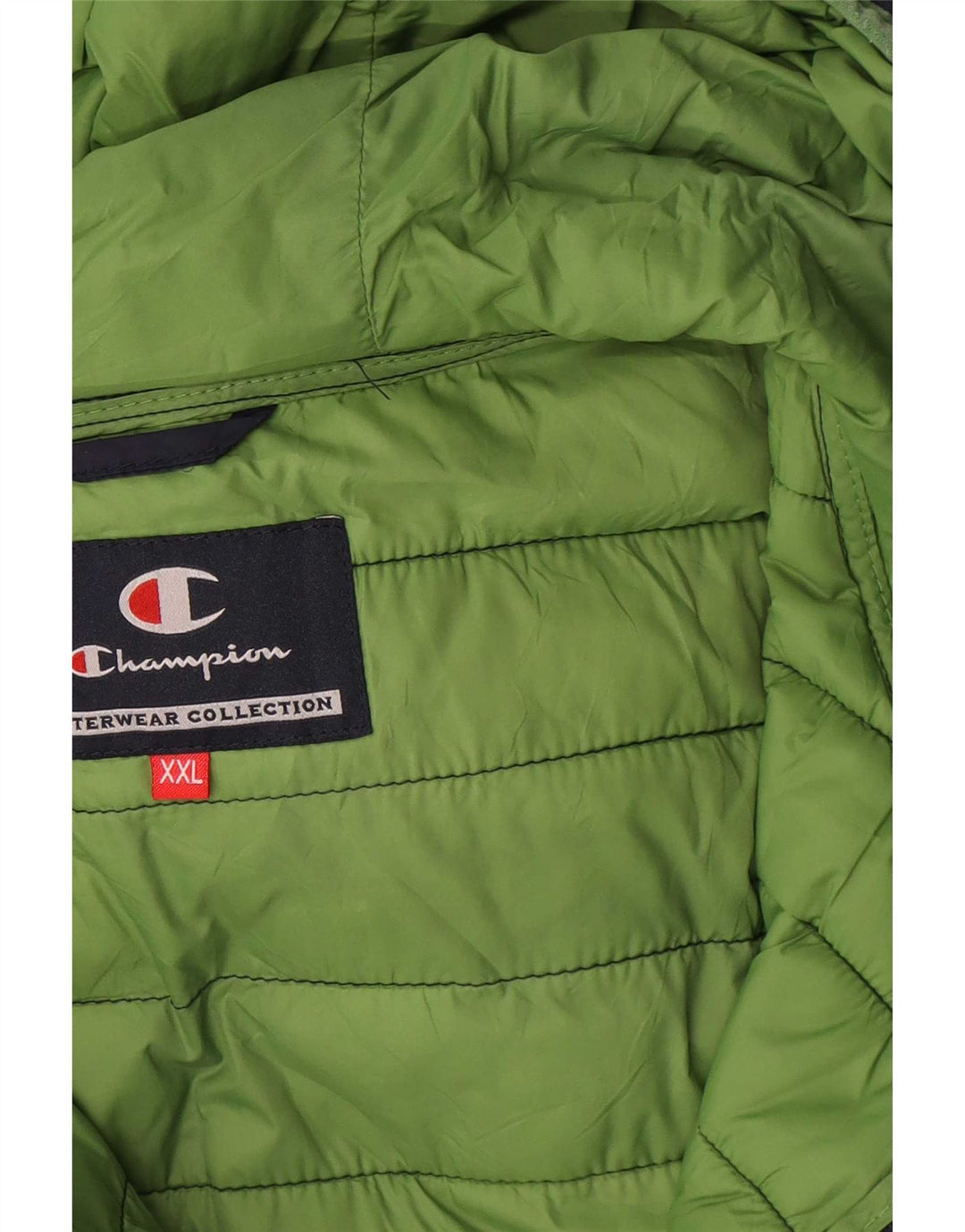 Champion Mens Hooded Padded Jacket UK 44 2XL Navy Blue Polyamide