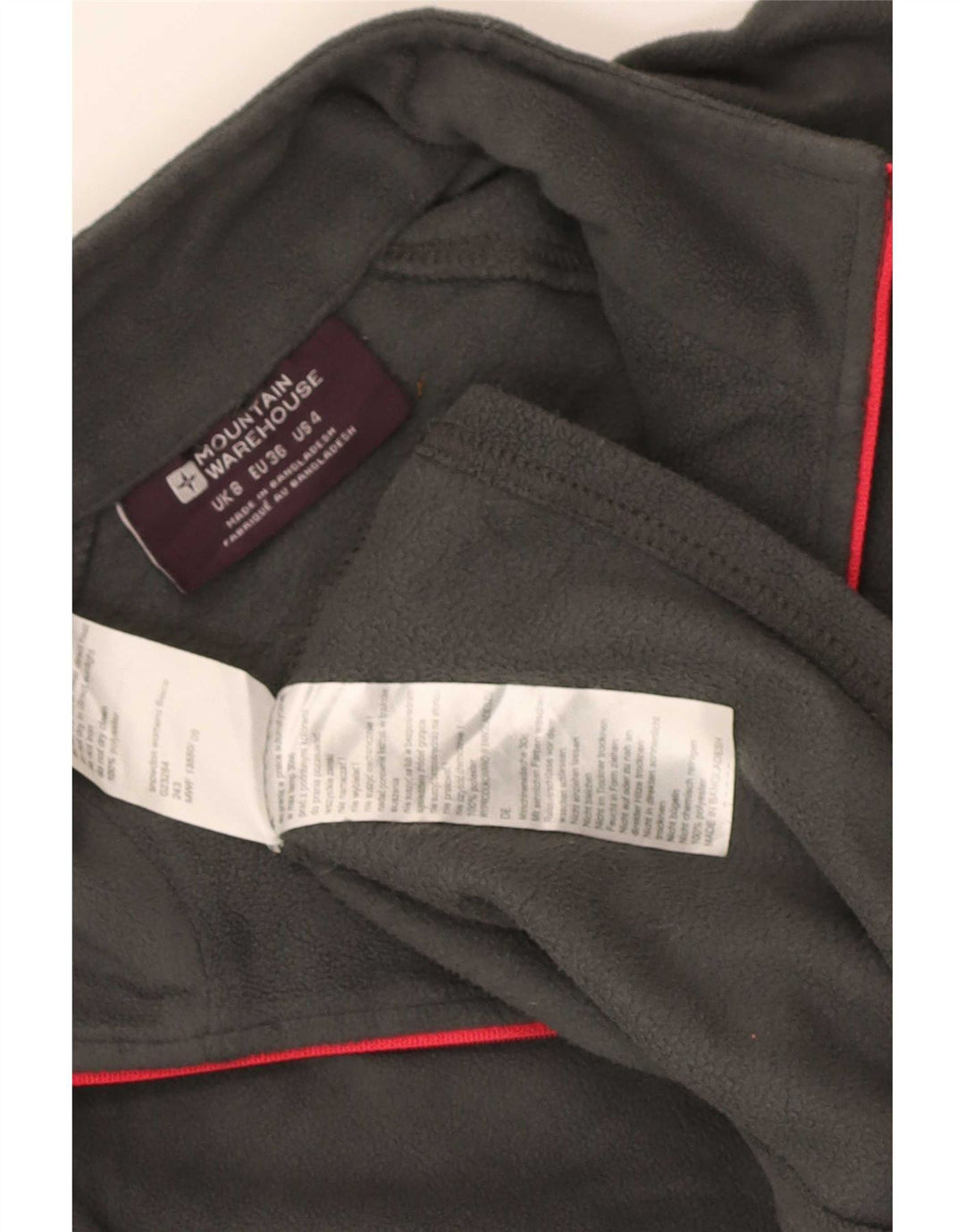 Mountain Warehouse Womens Zip Neck Fleece Jumper UK 8 Small Grey Polyester
