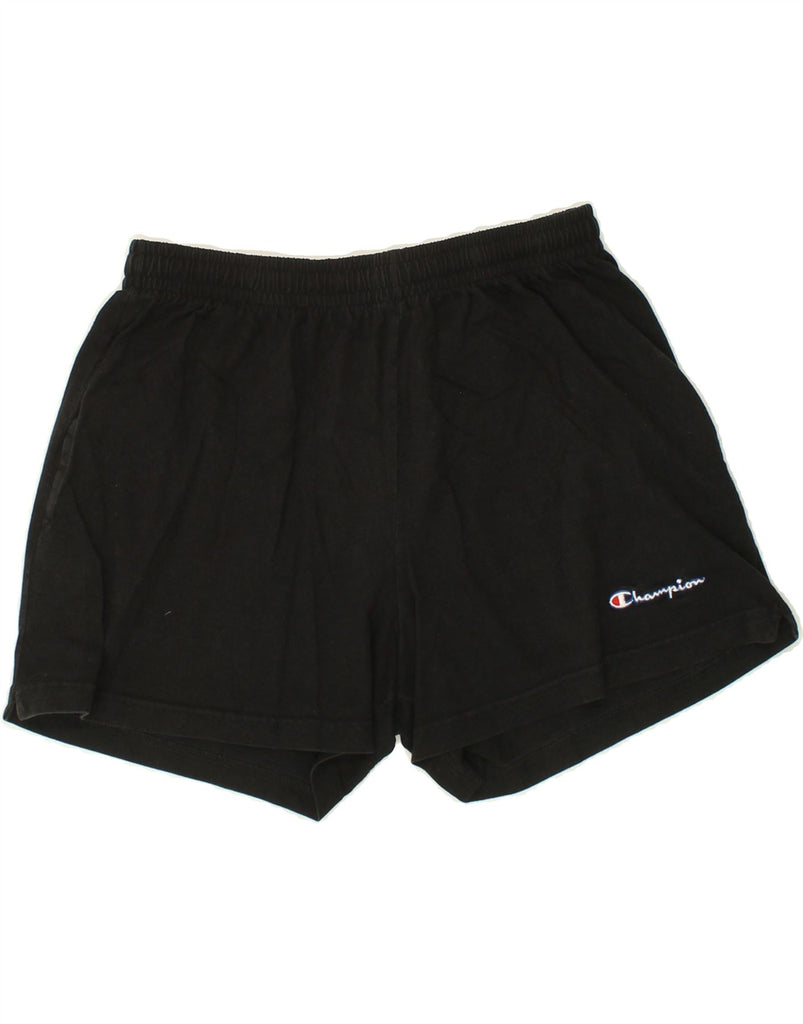 CHAMPION Mens Graphic Sport Shorts Medium Black Cotton Vintage Champion and Second-Hand Champion from Messina Hembry 