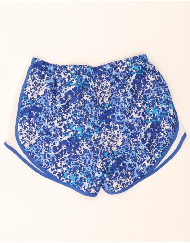 NIKE Womens Dri Fit Sport Shorts UK 14 Medium  Blue Spotted Vintage Nike and Second-Hand Nike from Messina Hembry 