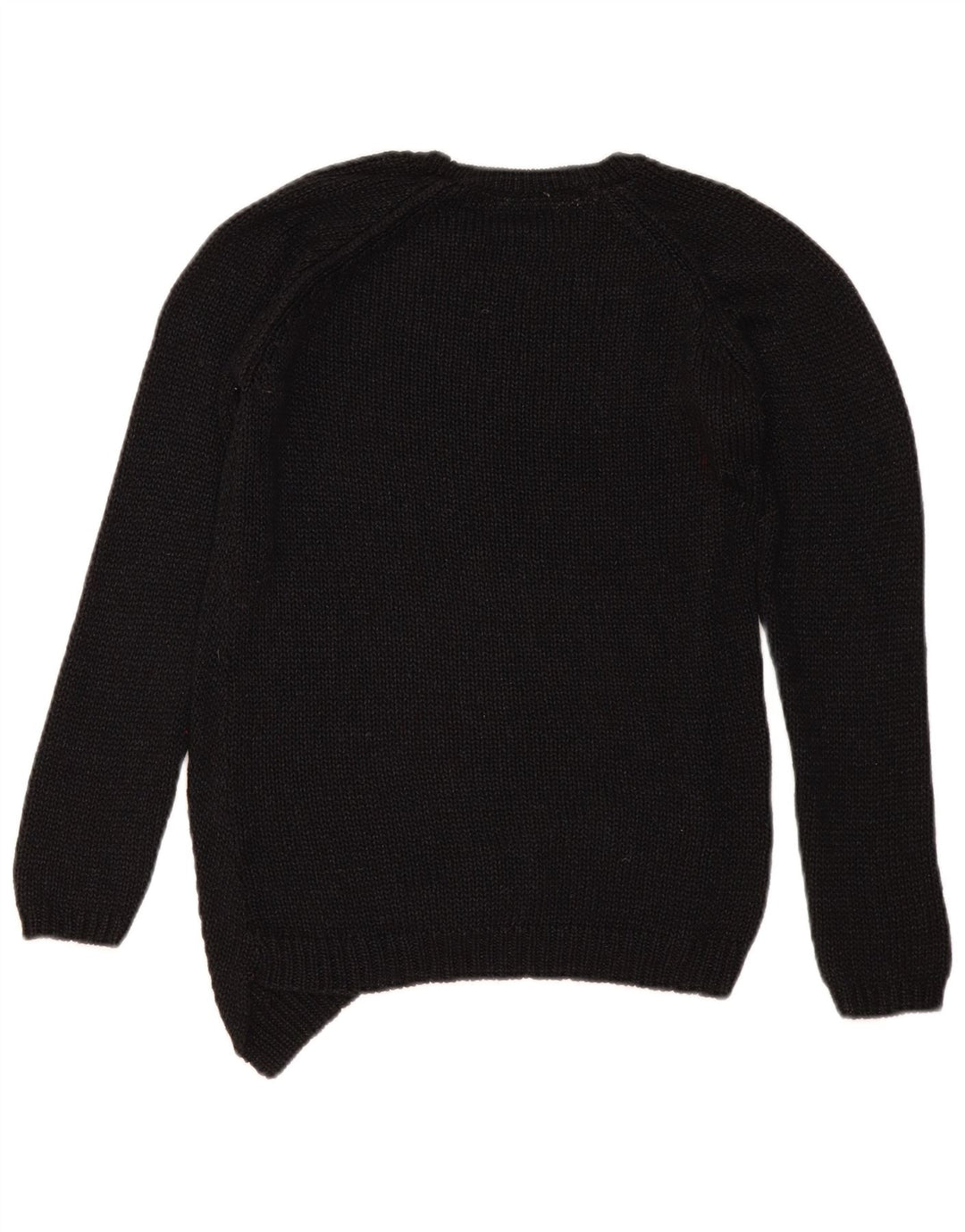 Zara Womens Crew Neck Jumper Sweater UK 14 Medium Black