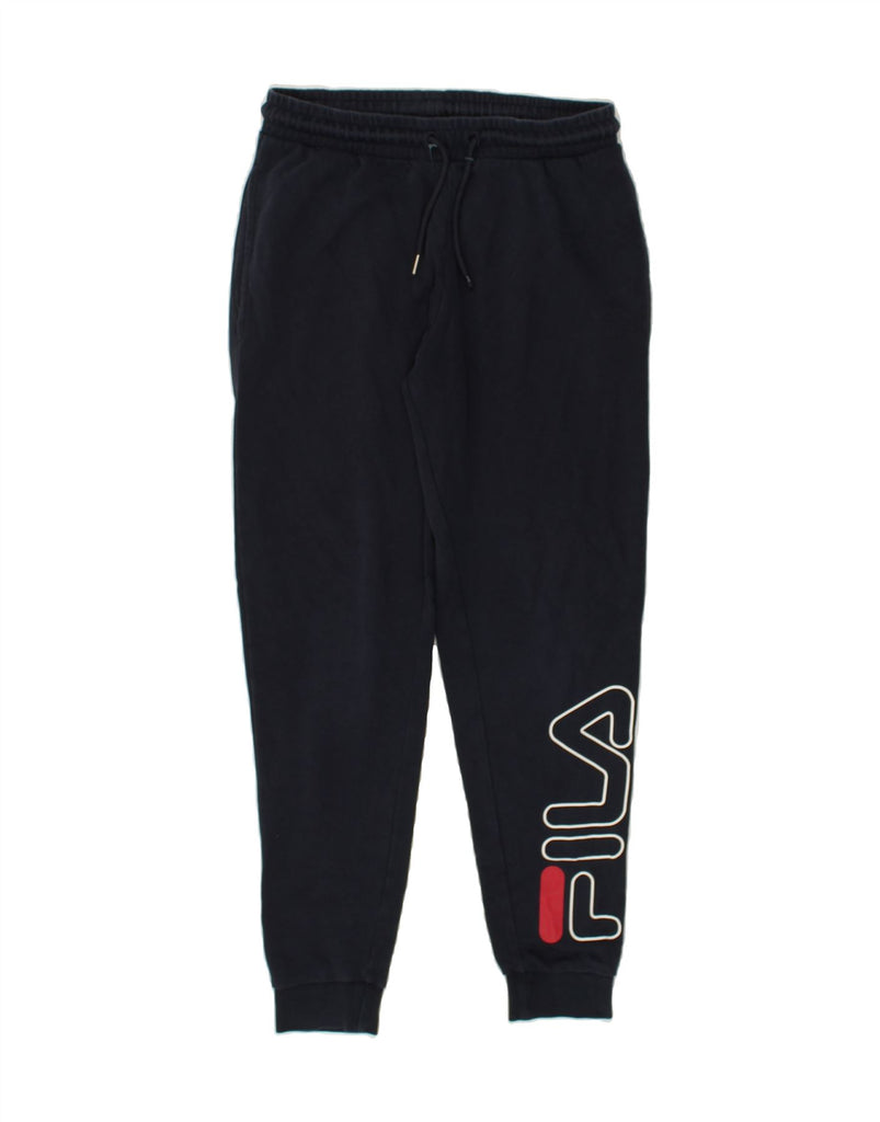 FILA Mens Graphic Tracksuit Trousers Joggers XS Navy Blue | Vintage Fila | Thrift | Second-Hand Fila | Used Clothing | Messina Hembry 