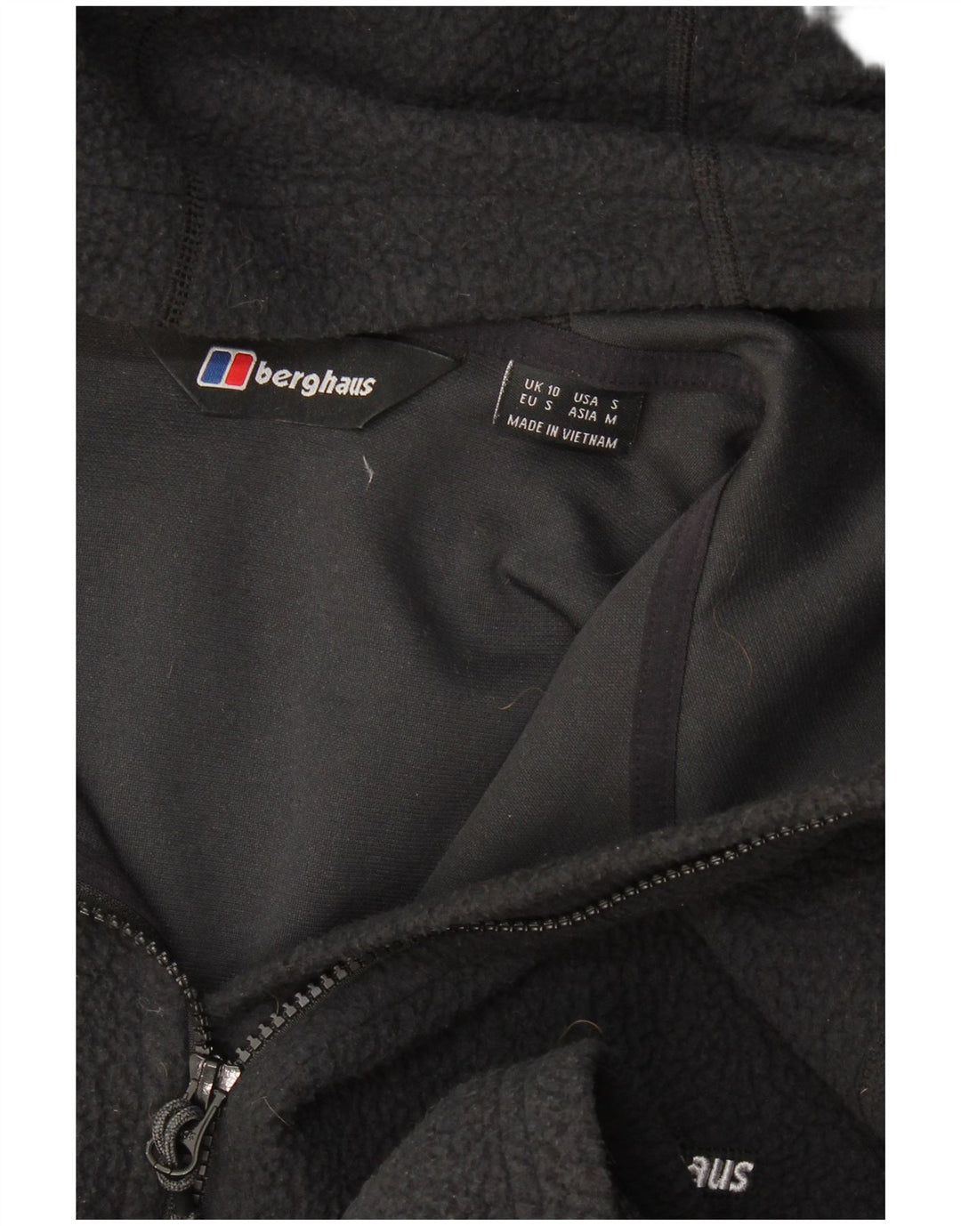 Berghaus Womens Hooded Fleece Jacket UK 10 Small Black