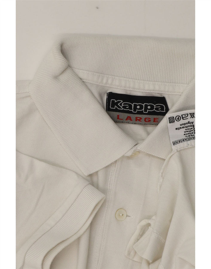 Kappa Mens Polo Shirt Large White Cotton
