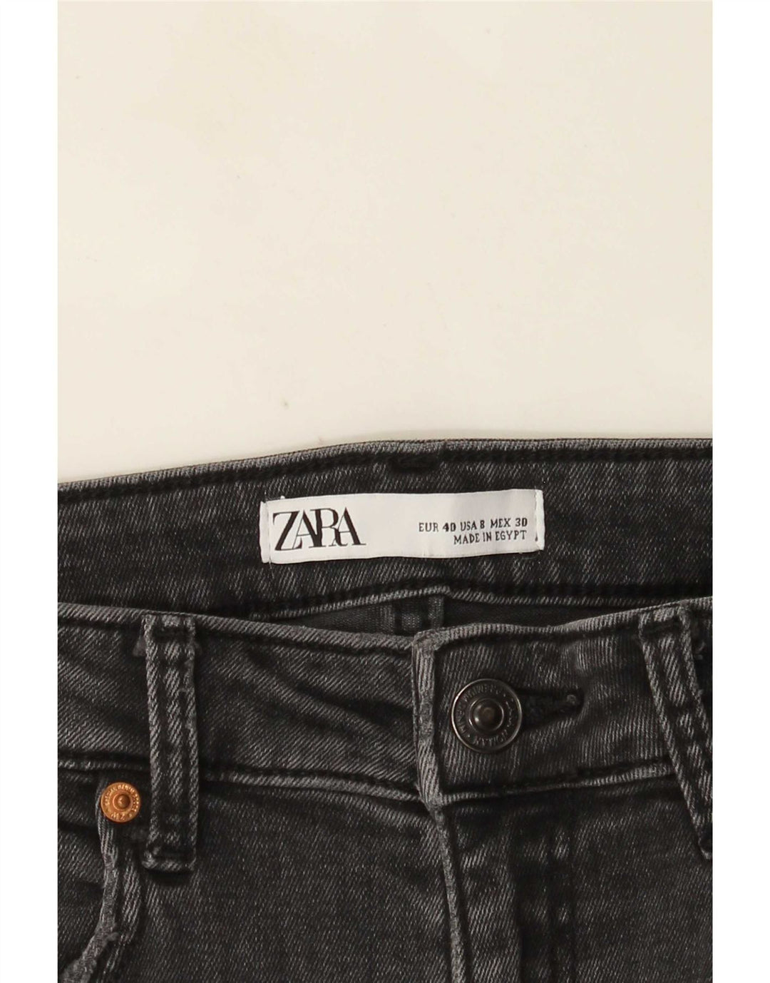 Zara Womens Distressed Skinny Jeans EU 40 Medium W30 L28 Black