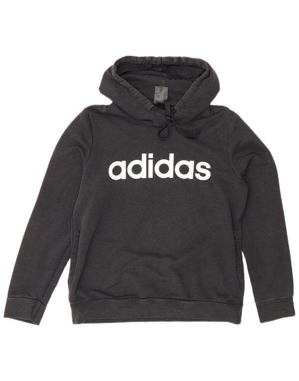 Adidas Womens Graphic Sweatshirt Jumper UK 16/18 Large Black Cotton