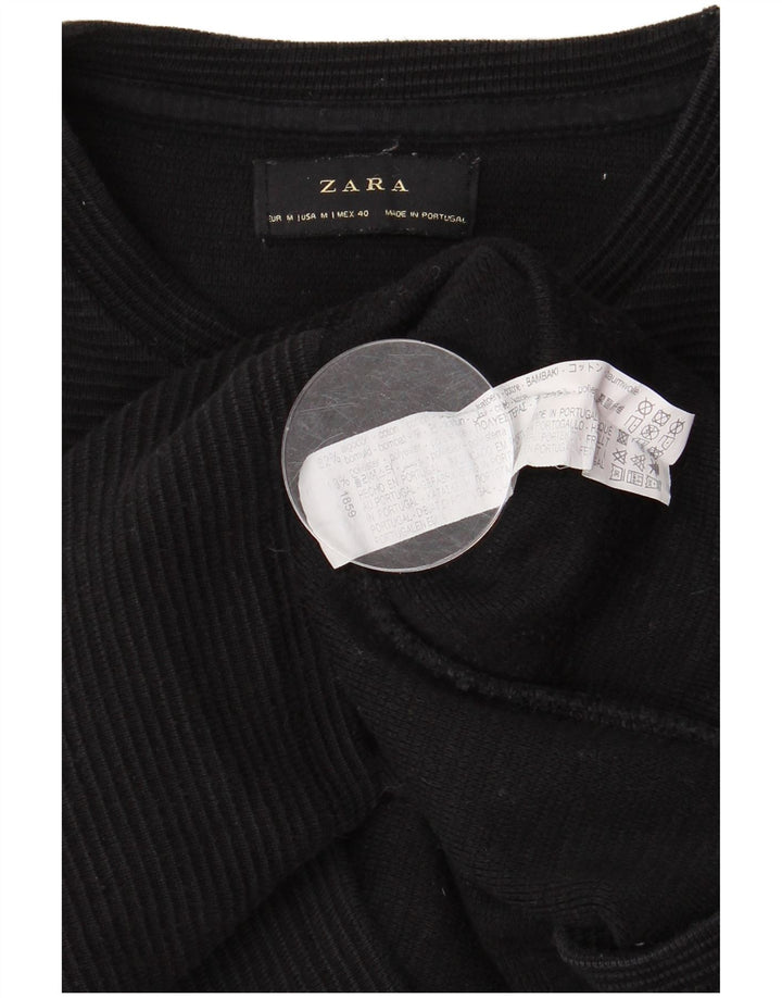 ZARA Mens Top Long Sleeve Medium Navy Blue Cotton