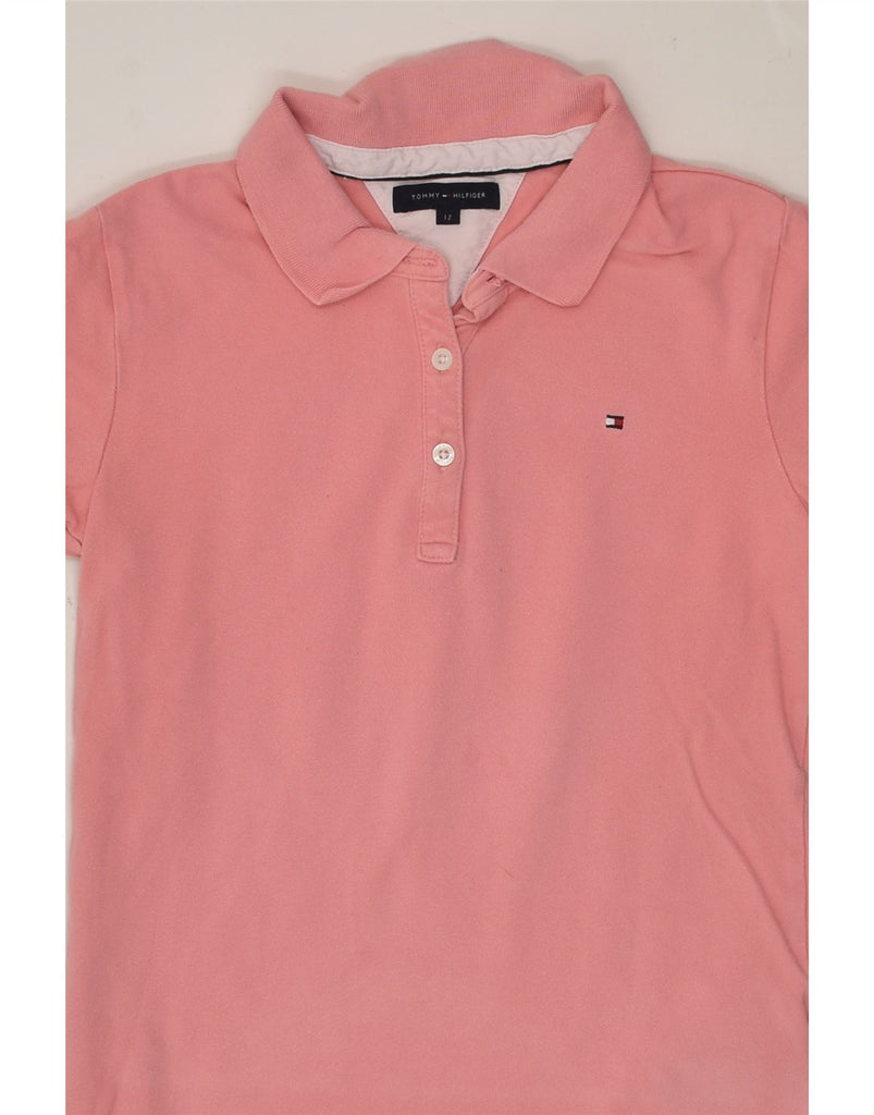 TOMMY HILFIGER Boys Polo Shirt 11-12 Years Pink Cotton | Vintage Tommy Hilfiger | Thrift | Second-Hand Tommy Hilfiger | Used Clothing | Messina Hembry 