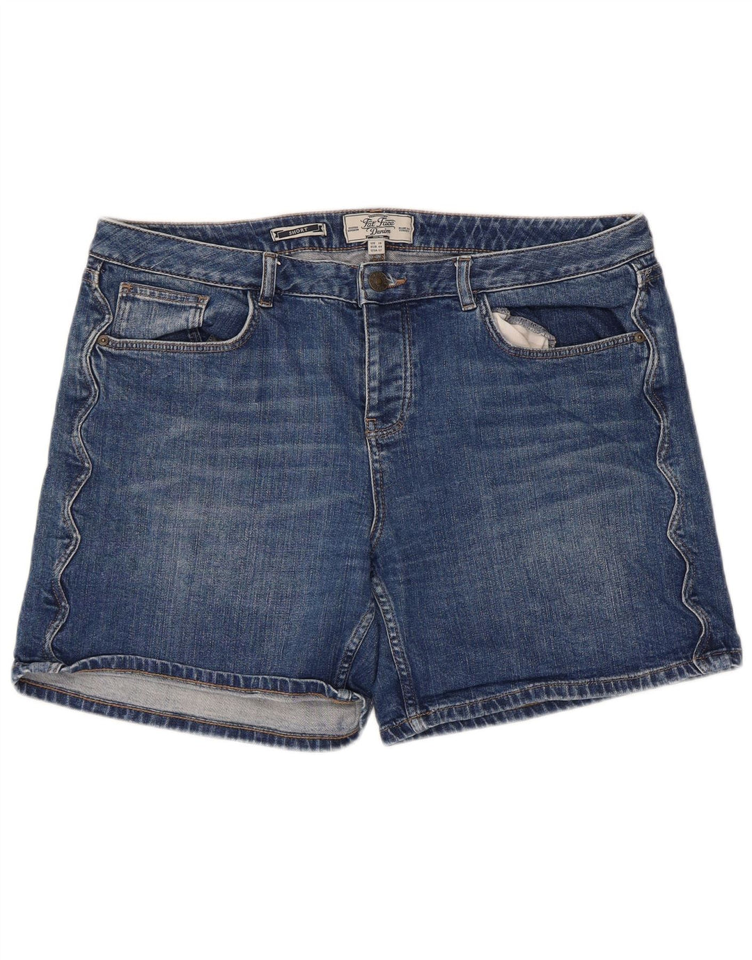 Fat Face Womens Denim Shorts UK 16 Large Blue Cotton