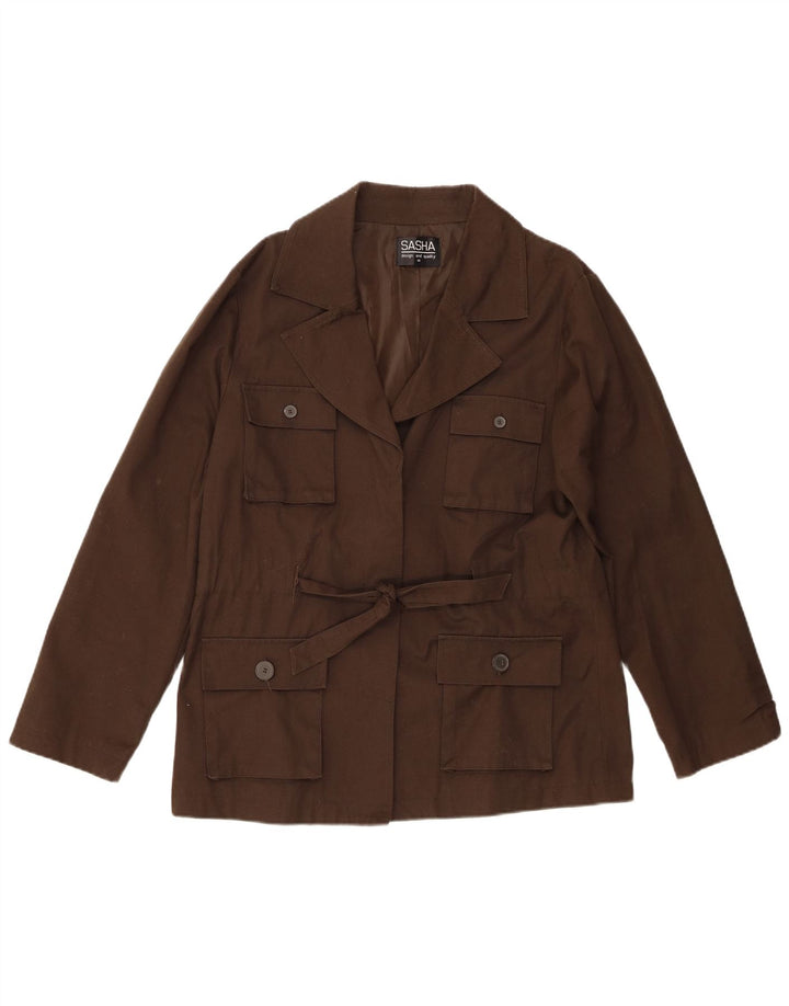 Sasha Womens Utility Jacket UK 14 Large  Khaki Cotton