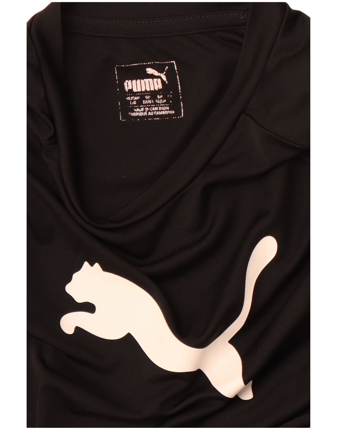PUMA Mens Graphic T-Shirt Top Large Black Polyester Sports