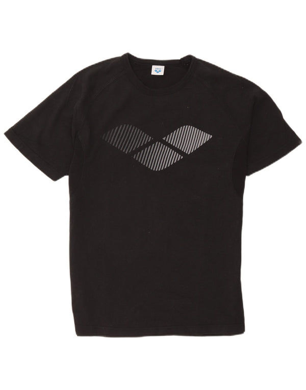Arena Mens Graphic T-Shirt Top Medium Black Cotton