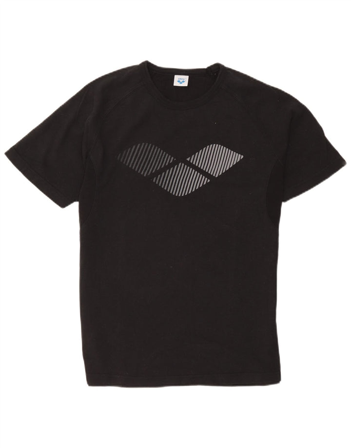 Arena Mens Graphic T-Shirt Top Medium Black Cotton