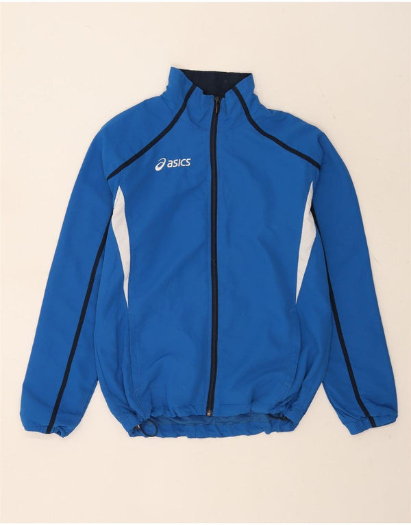 Asics Mens Graphic Tracksuit Top Jacket Medium Blue Colourblock Polyester