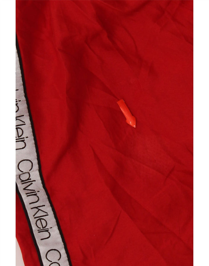 CALVIN KLEIN Mens Graphic Swimming Shorts XL  Red Colourblock Polyester